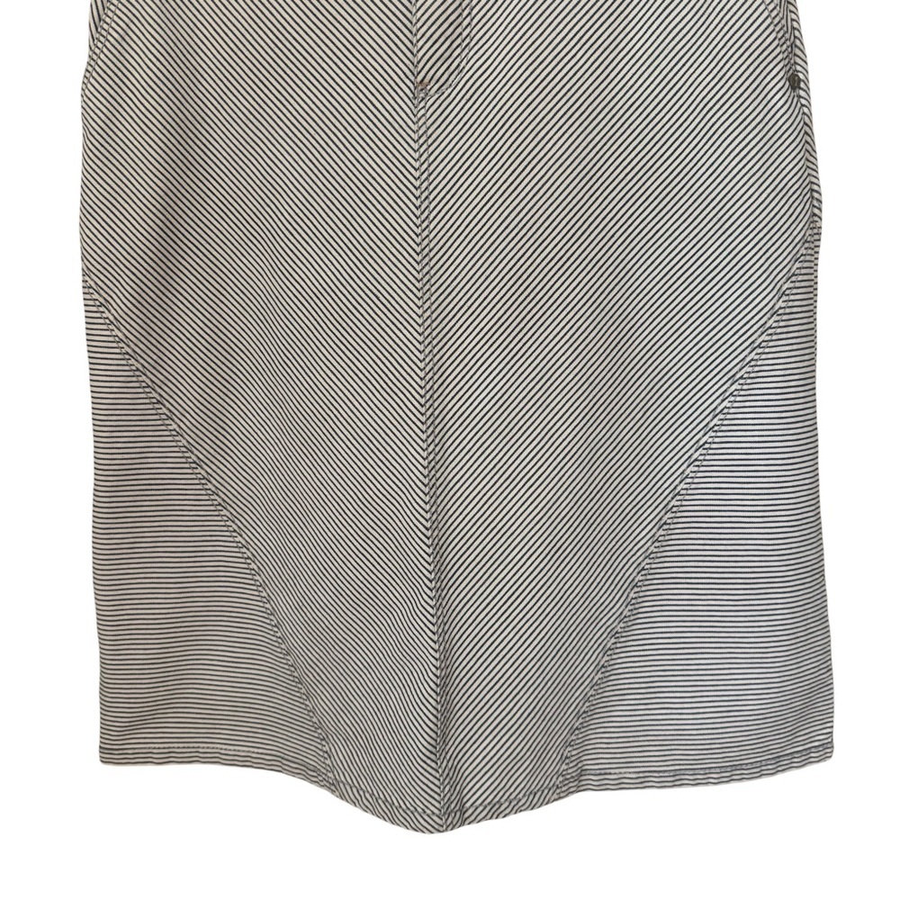 PILCRO Anthropologie Railroad Stripe Denim Skirt A-Line Blue and White Size 28 - Picture 8 of 16